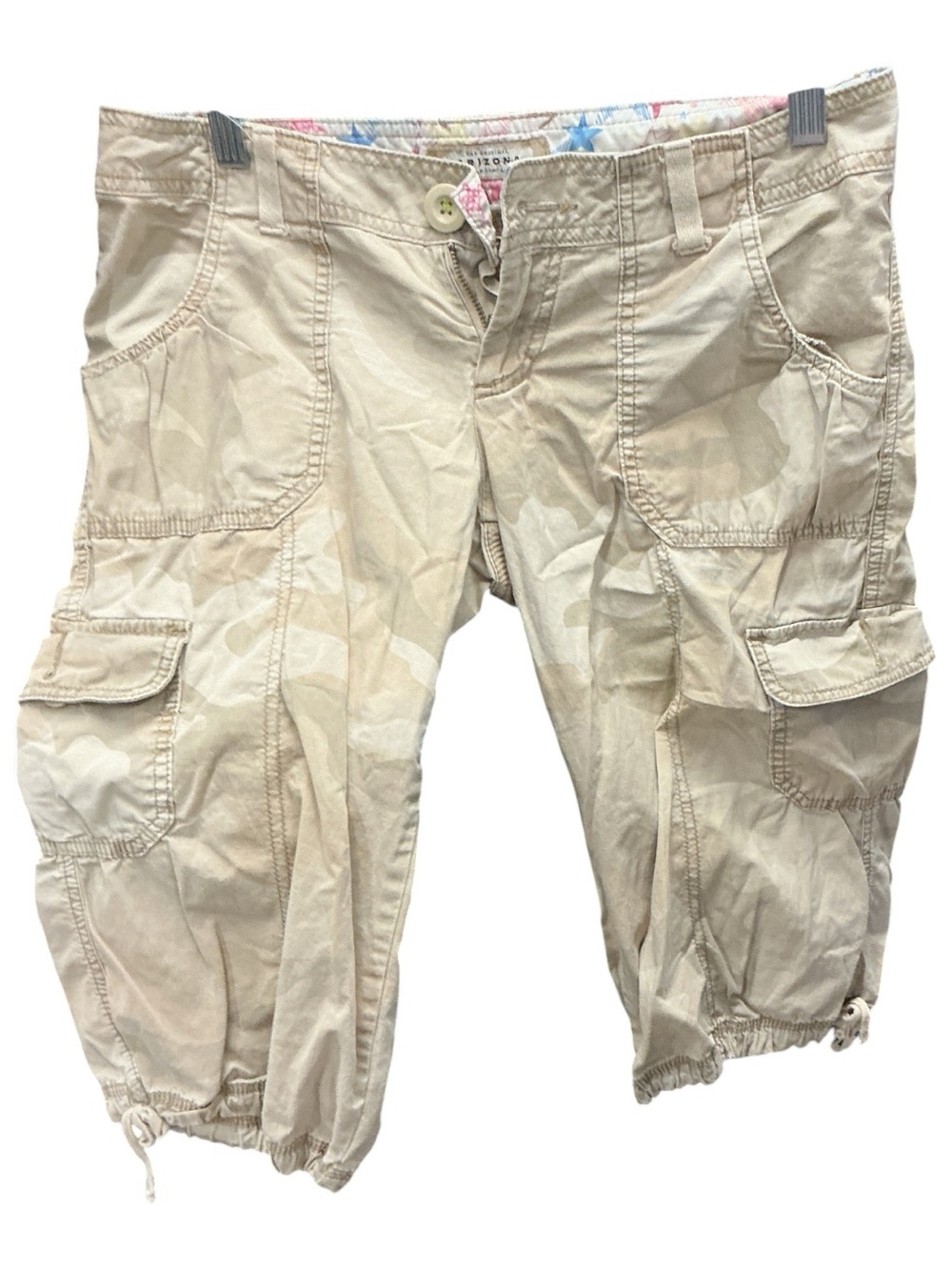 Arizona Jean Company Tan Cargo Capris with Drawstring Hem